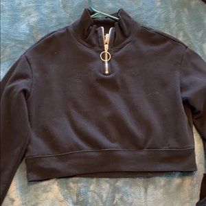 turtle neck cropped sweater
